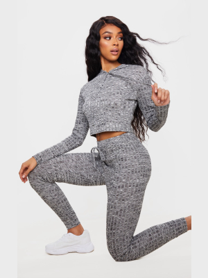 Grey Hooded Knitted Joggers Set