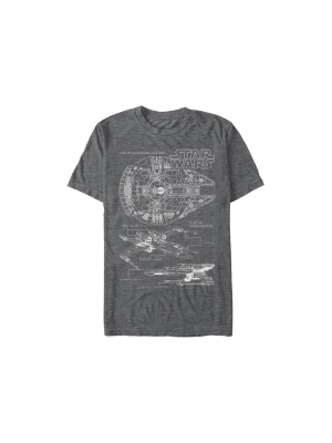 Men's Star Wars Millennium Falcon X-wing T-shirt