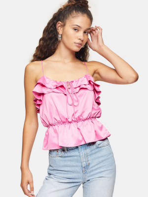 Pink Ruffle Camisole Top