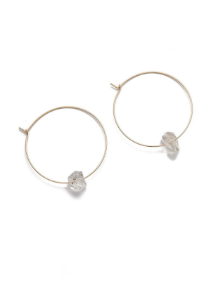Hayley Hoop Earrings - Gold/quartz