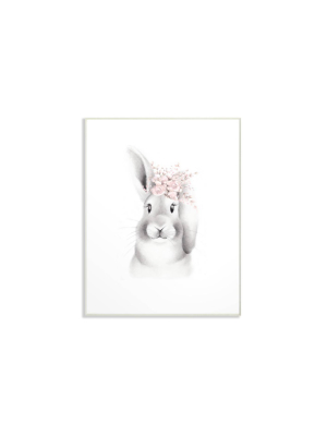 12.5"x0.5"x18.5" Sketched Fluffy Bunny Flowers Oversized Wall Plaque Art - Stupell Industries