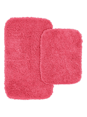 2pc Jazz Shaggy Washable Nylon Bath Rug Set - Garland