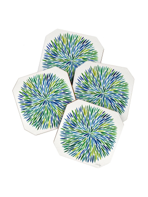 4pk Cat Coquillette Watercolor Burst Coasters - Society6