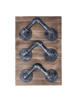 Aviv Industrial Wine Rack Gray/pine - Armen Living