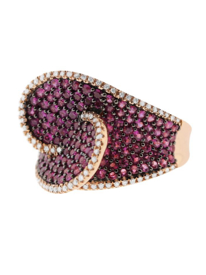 Gemma Rose Gold Ruby And Diamond Ring, 2.64 Tcw