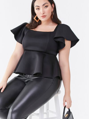 Plus Size Butterfly-sleeve Top