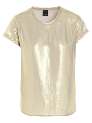 Pinko Metallic Effect Crew-neck T-shirt