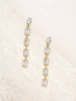 Cleo Crystal Drop 18k Gold Plated Earrings