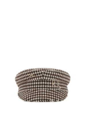 Ruslan Baginskiy Houndstooth Pattern Baker Boy Hat