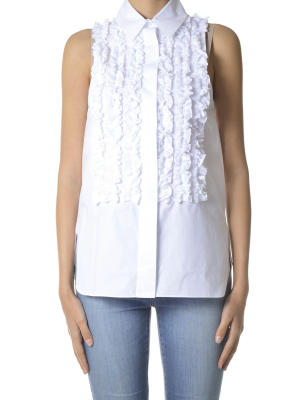 Alexandre Vauthier Straight Hem Ruffled Sleeveless Shirt