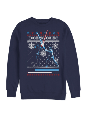 Men's Star Wars Ugly Christmas Lightsaber Duel Sweatshirt