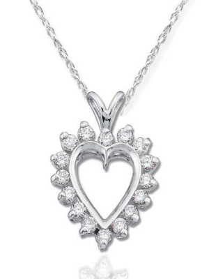 Pompeii3 1/2ct Diamond Heart Pendant 14k Gold