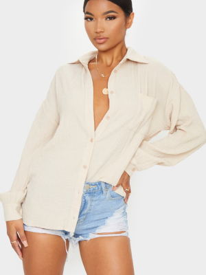 Stone Pocket Front Oversized Shirt