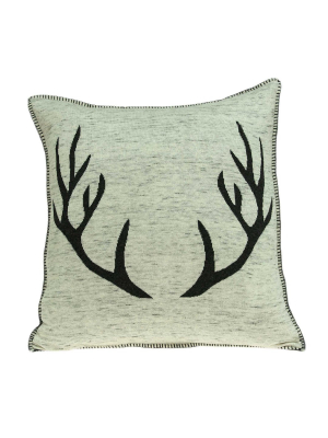 Square Grey And Black Stag Pillow Cover