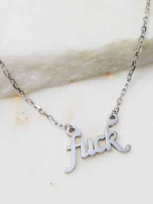 F*ck It Necklace, Silver