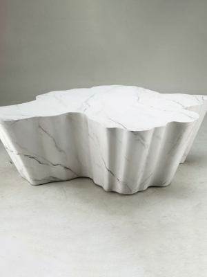 Modern Fideer Coffee Table - White Marbled