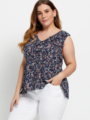 Modcloth X Tea With Lemon Peplum Tunic - Plus Size