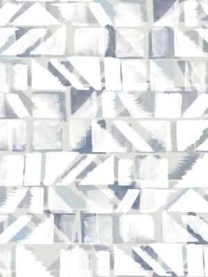 Refraction Peel & Stick Wallpaper In Blue And Grey From The Risky Business Iii Collection By York Wallcoverings