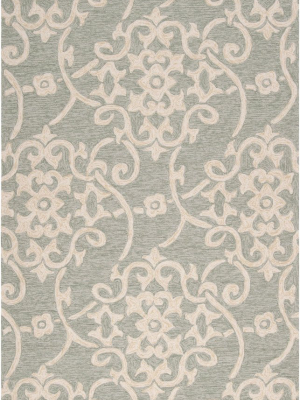 Rain Outdoor Rug In Sea Foam & Emerald