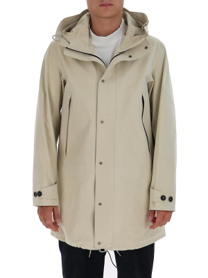 Ten C High-neck Hooded Parka Coat