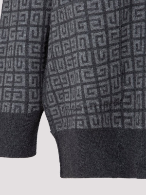 Givenchy Allover Logo Detailed Knit Cardigan