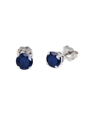 Effy Gemma 14k White Gold Blue Sapphire Stud Earrings, 1.14 Tcw