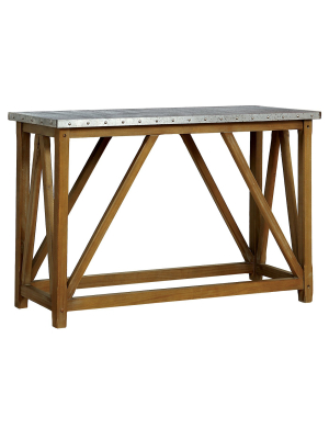 Trenton Industrial Iron Top Sofa Table Natural - Iohomes