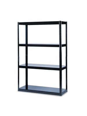 Safco Boltless Steel Shelving Five-shelf 48w X 18d X 72h Black 5246bl