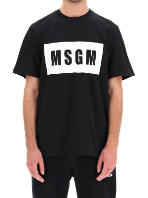 Msgm Logo Print Crewneck T-shirt