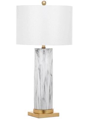 Sofia Faux Marble Table Lamp Black/white (set Of 2)