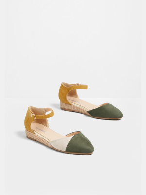 Pop Of Colorblock Ankle Strap Flat