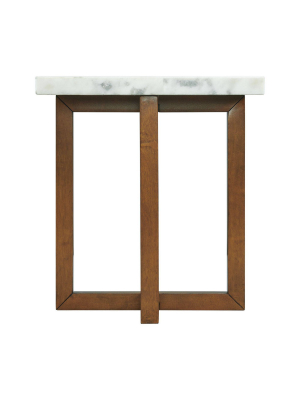 Meyers Marble Square End Table White - Picket House Furnishings