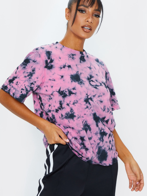 Black Acid Wash Oversized T Shirt