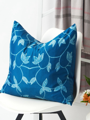 Folio Silk Throw Pillow - Indigo