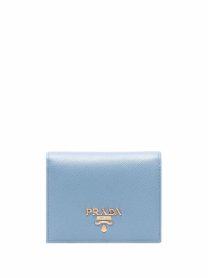 Prada Logo Button Bifold Wallet