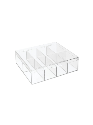 Mdesign Tea Storage Organizer Box - 8 Divided Sections, With Lid