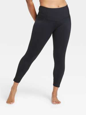 Women's Contour Flex High-waisted 7/8 Leggings With Ribbed Power Waist 25" - All In Motion™