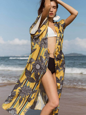 Long Printed Kimono