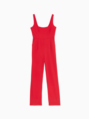 Solid Square Neck Jumpsuit