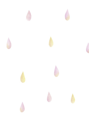 Raindrops Wallpaper In Strawberry And Lemonade From The Day Dreamers Collection By Seabrook Wallcoverings