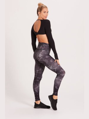 Camo Barefoot Legging - Midnight