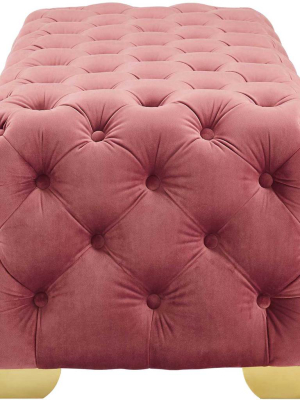 Sarah Velvet Bench Dusty Rose