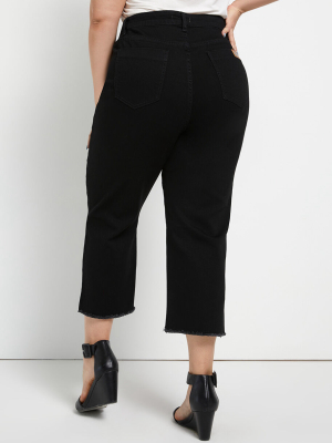 Betting On Buttons Cropped Jeans - Plus Size