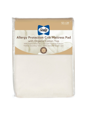 Sealy Allergy Protection Crib Mattress Pad Cover With Organic Cotton Top