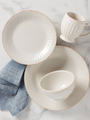 French Perle Groove 4-piece Place Setting