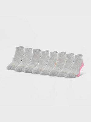 All Pro Women's Aqua Fx Cushioned 6+2 Bonus Pack No Show Tab Athletic Socks - Gray 4-10