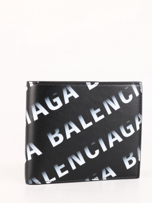 Balenciaga Gradient Logo Print Bifold Wallet