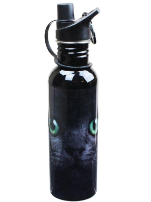 Just Funky Black Cat Water Bottle