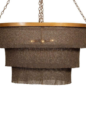 Patricia Chandelier Oval Bronze Coco Beads And Gold Metal