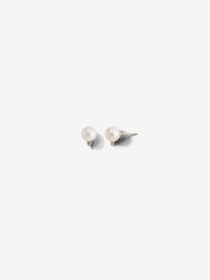 Sea Of Beauty Collection.  Large Pearl And Diamond Studs Sbe244